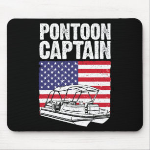 Cooler Pontoonboot-Kapitän Kunst Für Männer Frauen Mousepad