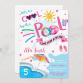 Cooler Pool Einladung zum Geburtstag (Vorne/Hinten)