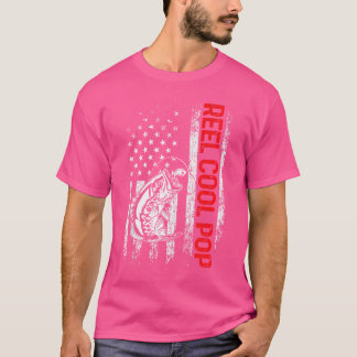 Cooler Pop American Flag Fishing Vatertag T-Shirt