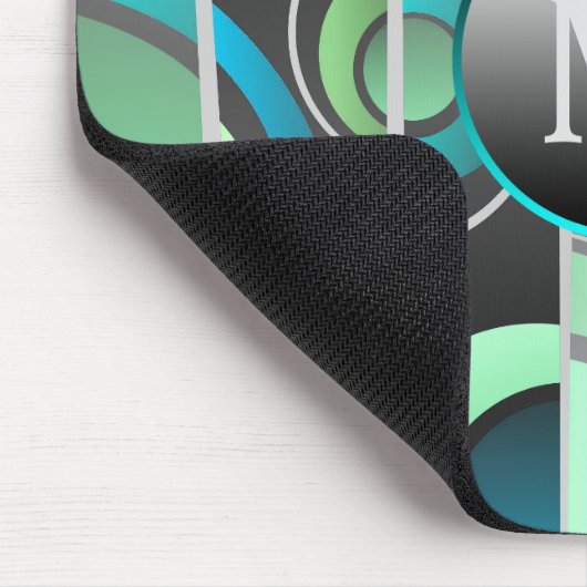 Cooler Pop Art Abstrakt Geometrie mit Monogramm Mousepad (Ecke)