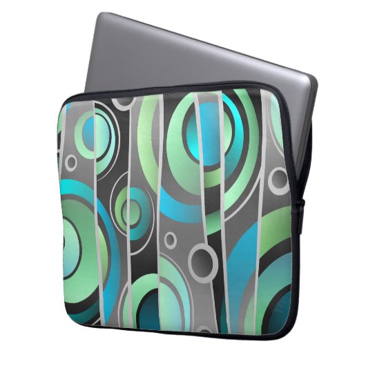 Cooler Pop Art Abstrakt Geometrie Muster Laptopschutzhülle (Vorderseite Links)