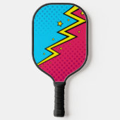 Cooler Pop Art Blitze Pickleball Paddel Schläger (Rückseite)