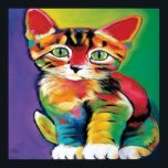 Cooler Pop Art Cat Zuhause Bürodekor Poster<br><div class="desc">Entwurf von www.etsy.com/Shop/Mitkozh</div>