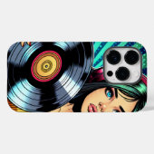 Cooler Pop Art Comic Stilfserei mit Vinyl Album Case-Mate iPhone Hülle (Rückseite (Horizontal))