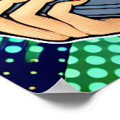 Cooler Pop Art Comic Stilfserei mit Vinyl Album Poster (Ecke)