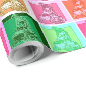 Cooler Pop Art Snowmobiler Geschenkpapier (Rolleneckpunkt)