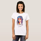 Cooler Pop Kunst Frau T-Shirt (Vorne ganz)