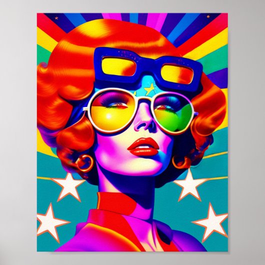 Cooler Pop Kunst und Sonnenbrille Poster (Vorne)