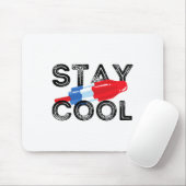 Cooler Pop Rocket Bleibe Rot Weiß und Blau Popsike Mousepad (Mit Mouse)
