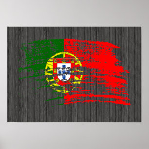 Cooler portugiesischer Flaggenentwurf Poster