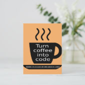 Cooler Programmierer Geek-Kaffeekonsument Postkarte (Stehend Vorderseite)