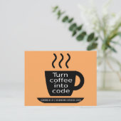Cooler Programmierer Geek-Kaffeekonsument Postkarte (Stehend Vorderseite)