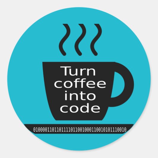 Cooler Programmierer Geek-Kaffeekonsument Runder Aufkleber (Vorderseite)