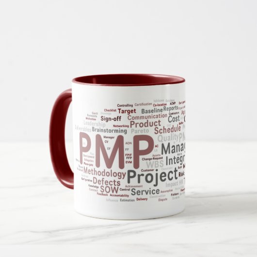 Cooler Projektleiter PMP etikettieren Wolke Tasse (Vorderseite Links)