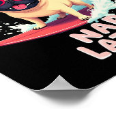 Cooler Pug Surft Hund Poster (Ecke)
