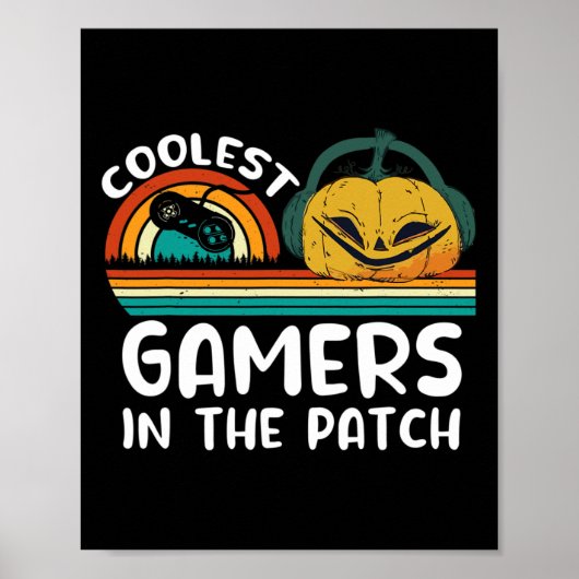 Cooler Pumpkin in Patch Funny Halloween Kostüm K Poster (Vorne)
