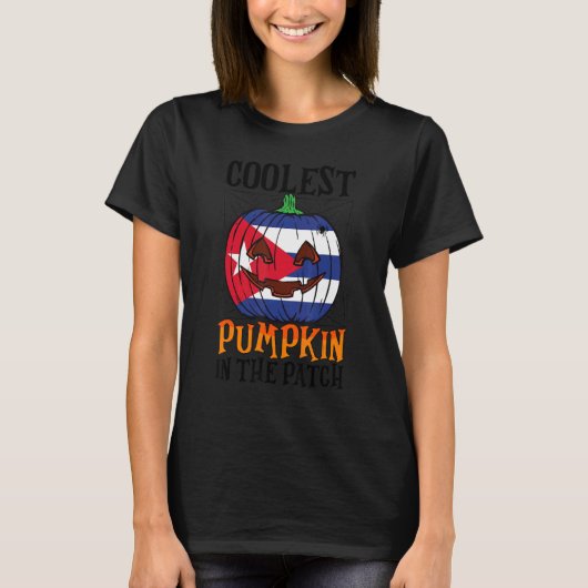 Cooler Pumpkin in the Patch Cuban Flag Jack Ou201 T-Shirt (Vorderseite)