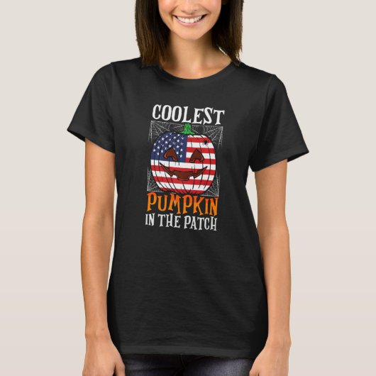 Cooler Pumpkin in the Patch US Flag Jack Ou2019 L T-Shirt (Vorderseite)