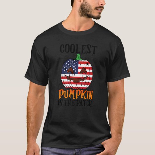 Cooler Pumpkin in the Patch US Flag Jack Ou2019 L T-Shirt (Vorderseite)