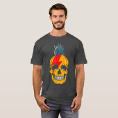 Cooler Punk Rock farbenfroher Schädel mit Mohawk S T-Shirt (Vorne ganz)