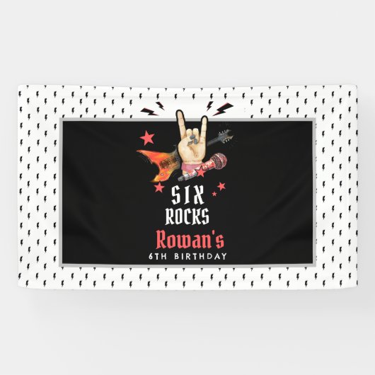 Cooler Punk Rockstar Geburtstag jedes Alter Banner (Horizontal)