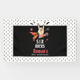 Cooler Punk Rockstar Geburtstag jedes Alters Banner