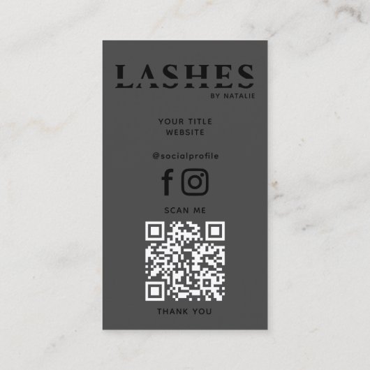 Cooler QR-Code des benutzerdefinierten Lash Extens Visitenkarte (Rückseite)