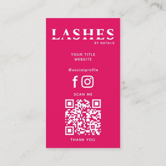 Cooler QR-Code des benutzerdefinierten Lash Extens Visitenkarte (Rückseite)