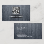 Cooler QR Code des modernen Steinhintergrund- Visitenkarte (Vorne/Hinten)