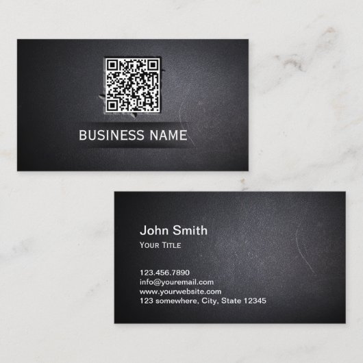 Cooler QR-Code mit dunkler Visitenkarte (Vorne/Hinten)
