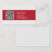 Cooler QR-Code Red Label Professor Business Card Visitenkarte (Vorne/Hinten)