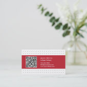 Cooler QR-Code Red Label Professor Business Card Visitenkarte (Stehend Vorderseite)
