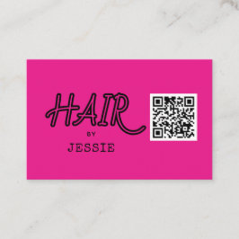 Cooler QR-Code Rosa Hair Stylist Business Card Visitenkarte