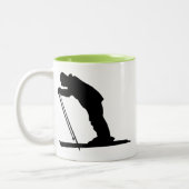 Cooler Querland-Schnee-Ski Zweifarbige Tasse (Links)