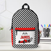 Cooler Race Car Boy Individuelle Name Personalisie Bedruckter Rucksack