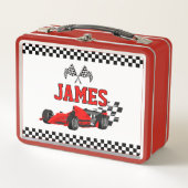 Cooler Race Car Boy Individuelle Name Personalisie Metall Brotdose (Vorderseite)