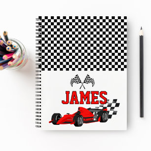 Cooler Race Car Boy Individuelle Name Personalisie Notizblock