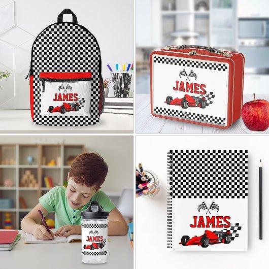 Cooler Race Car Boy Individuelle Name Personalisie Notizblock
