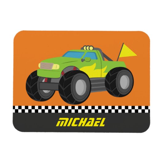 Cooler Racing Green Monster Truck für Racer Boys Magnet (Horizontal)