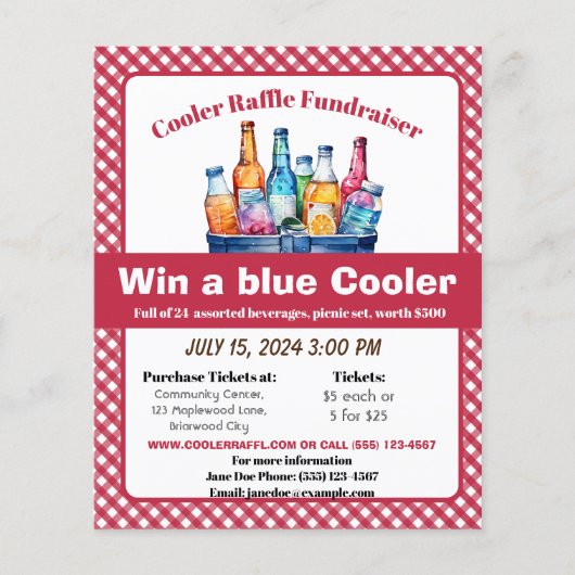 COOLER RAFFLE FUNDRAISER FLYER (Vorne)