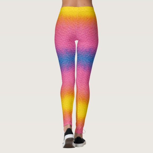 Cooler Rainbow Gradient Handgeschriebener Name Far Leggings (Rückseite)