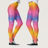 Cooler Rainbow Gradient Handgeschriebener Name Far Leggings