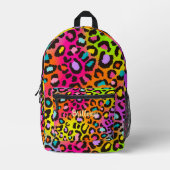 Cooler Rainbow Leopard Print Girl School Backpack Bedruckter Rucksack (Vorderseite)
