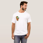 Cooler Rapper Frosch in orangem Kapuzenpullover mi T-Shirt (Vorne ganz)