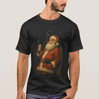Cooler rauchender Weihnachtsmann Zigarette 90er Äs T-Shirt