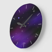 Cooler Raum mit Sternen und Planeten-Uhr Große Wanduhr (Winkel)