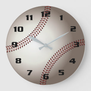 Cooler realistischer Baseball Große Wanduhr