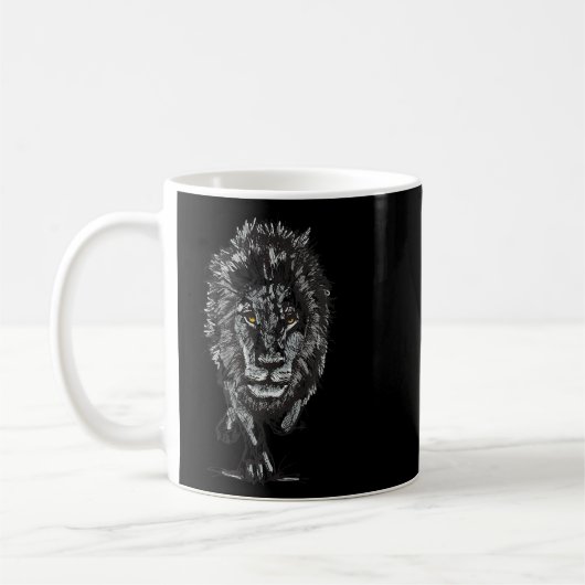 Cooler realistischer Löwe Roaring Roar Design King Kaffeetasse (Links)