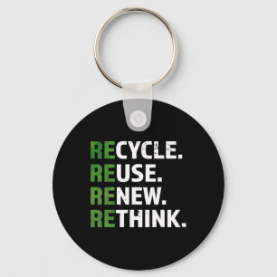 Cooler Recycle Wiederverwendung Neudenken Zitat zu Schlüsselanhänger