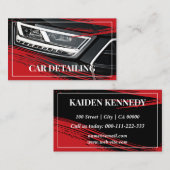 Cooler Red Car Service Detaillierte Fotovorlage Visitenkarte (Vorne/Hinten)